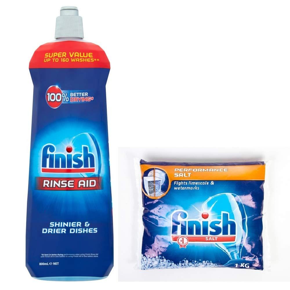 Finish Finish Dishwasher Salt 1kg And Rinse Aid Regular 800ml Combo
