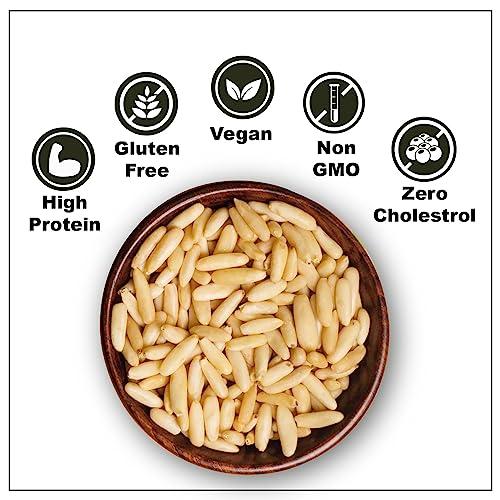 WONDERLAND FOODS (DEVICE) WONDERLAND FOODS Grandeur Premium Pine Nuts 200g Pouch | Chilgoza Dried Fruit | Chilgoza Giri | Chilgoja Seeds | Crunchy Pine Seeds for Eating, Luxury Eatable Snack