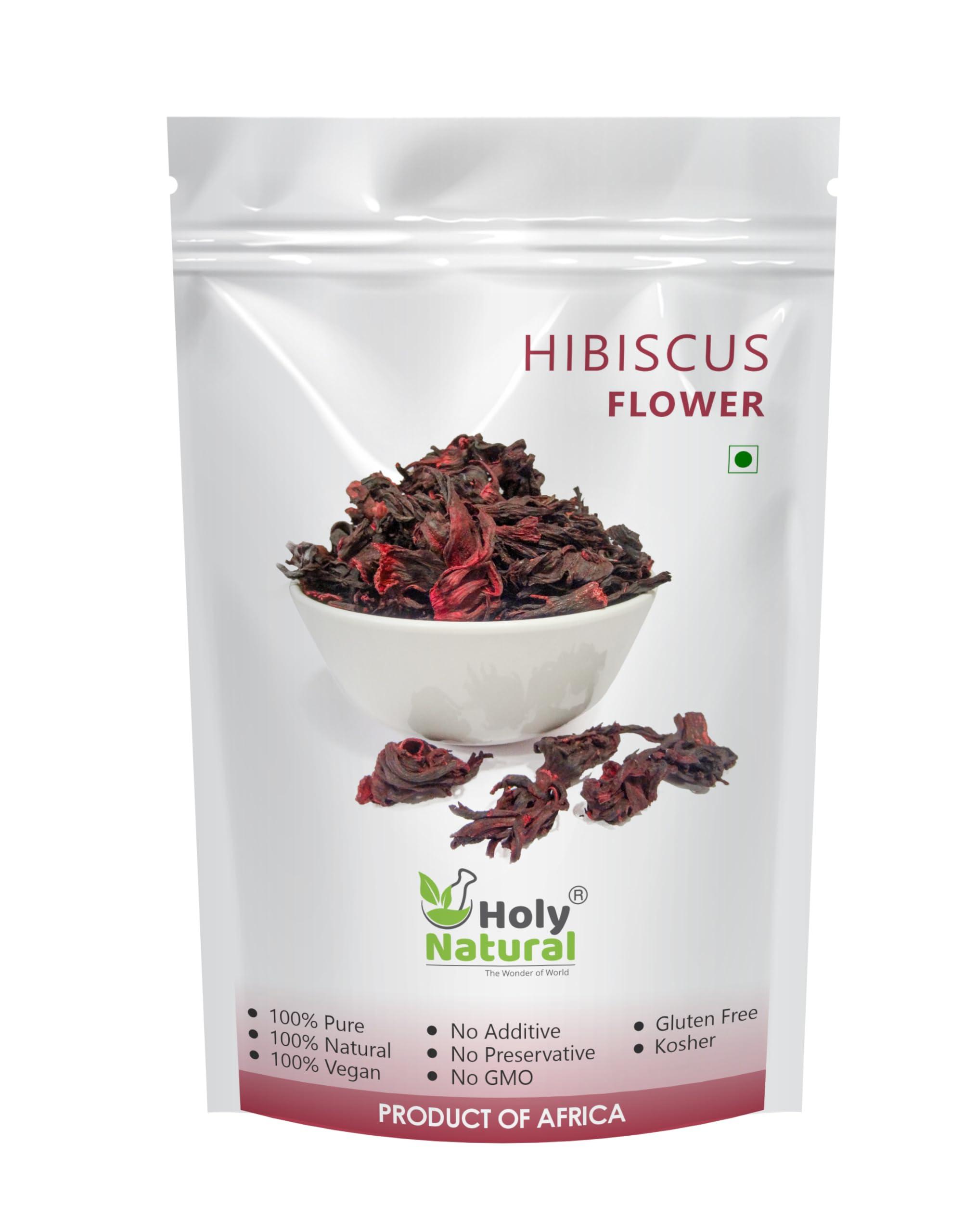 Holy Natural - The Wonder of World Holy Natural - The Wonder of World Hibiscus Flower For Hot And Ice Tea | Know As Dry Hibiscus Sabdariffa, Rosella Flower | Use Also Cocktails And Mocktail & Syrups | 200 Gm
