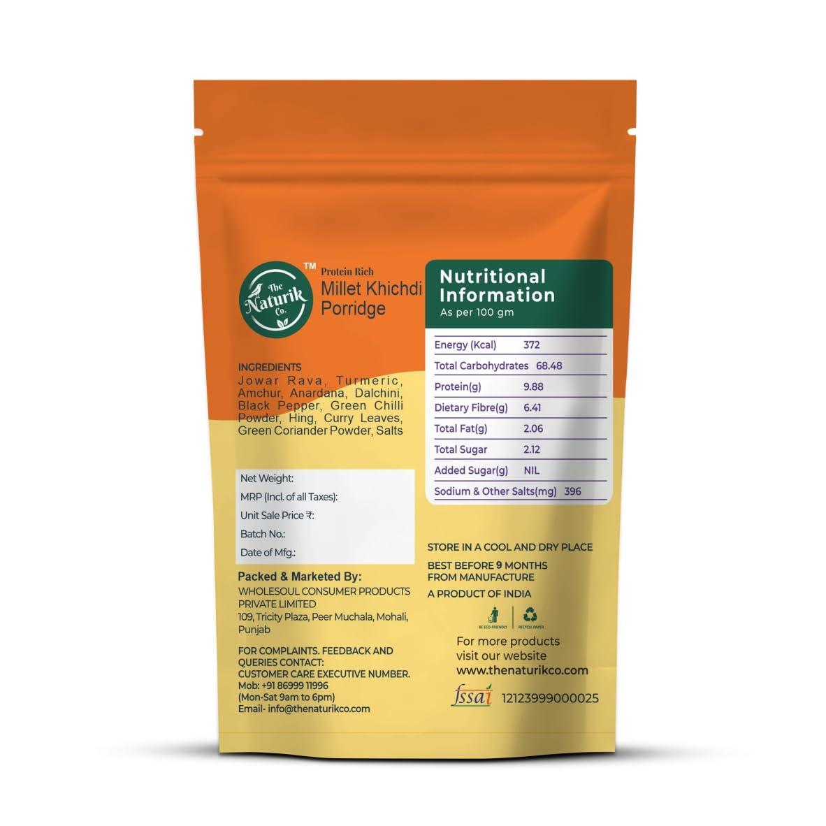 The Naturik Co The Naturik Co. Masala Millet Khichdi 500g: Ready to Eat, High Protein, Gluten-Free, Vegan, Low Calorie and No Preservative