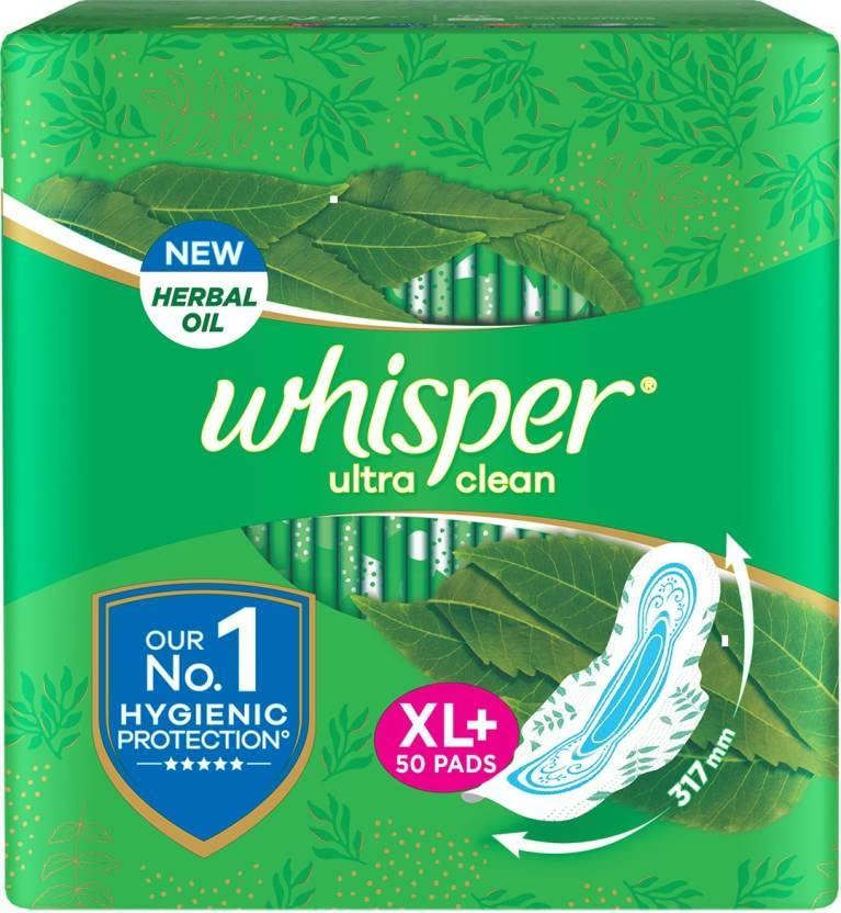 Whisper Whisper cleans 50s plus Panty liner 20s Sanitary Pad (Pack of 50)