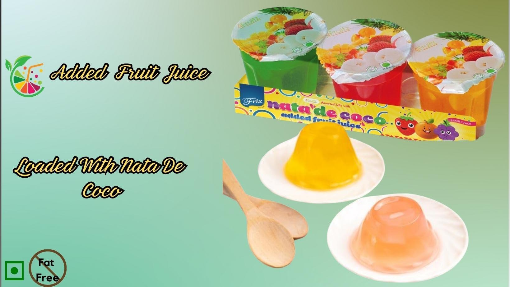 Esnext Frix Lychee Jelly & 3 Cup Nata de Coco Fruit Jelly (Pack of 4)