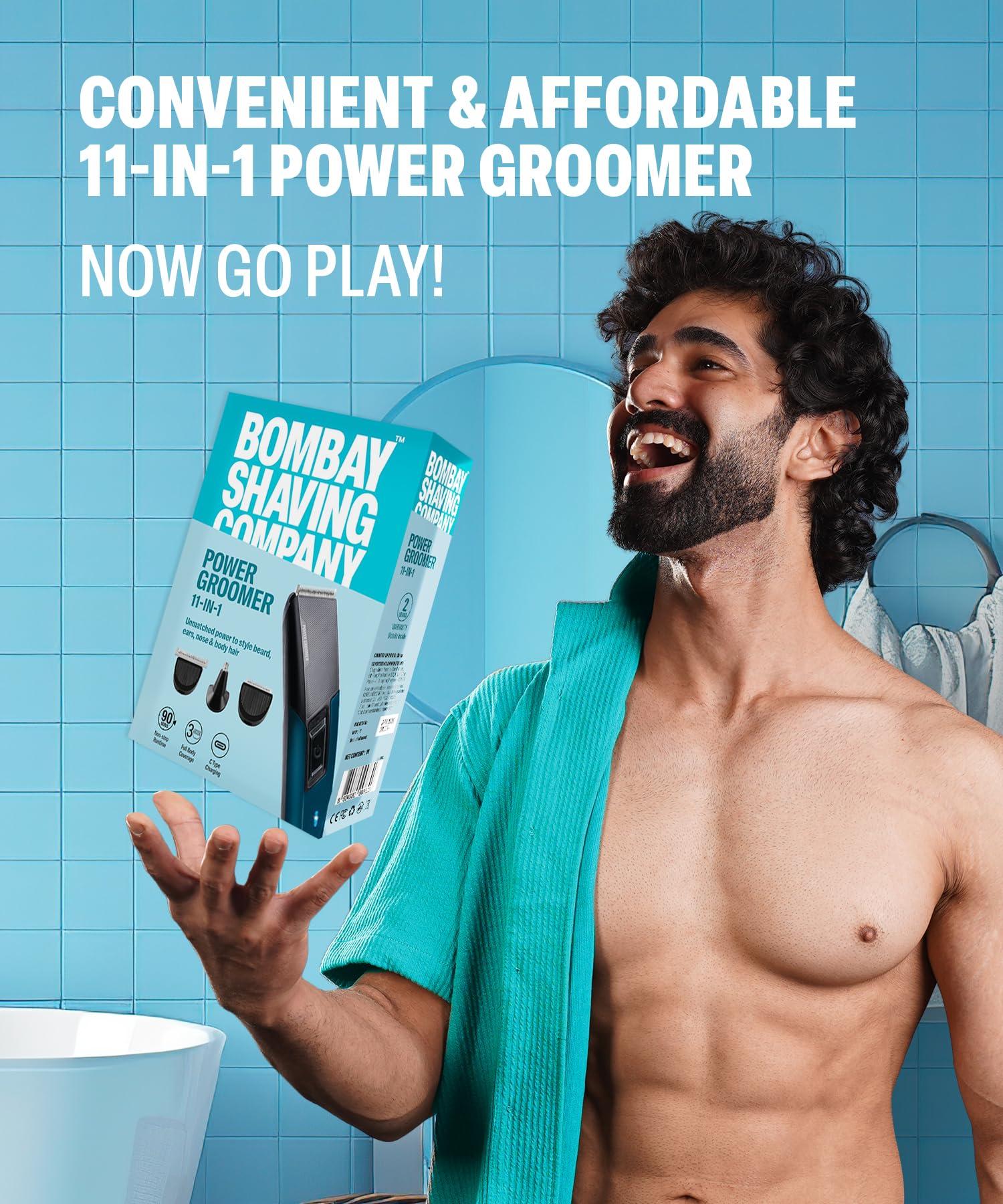 Bombay Shaving Company Bombay Shaving Company 11 in 1 Trimmer Men | All in One Full Body Trimmer for Men | 90 Min Charge time | 90 mins run time | Hair, Ear, Beard, Body, Nose Trimmer for Men | Type C charging | Power Groomer (New Model)