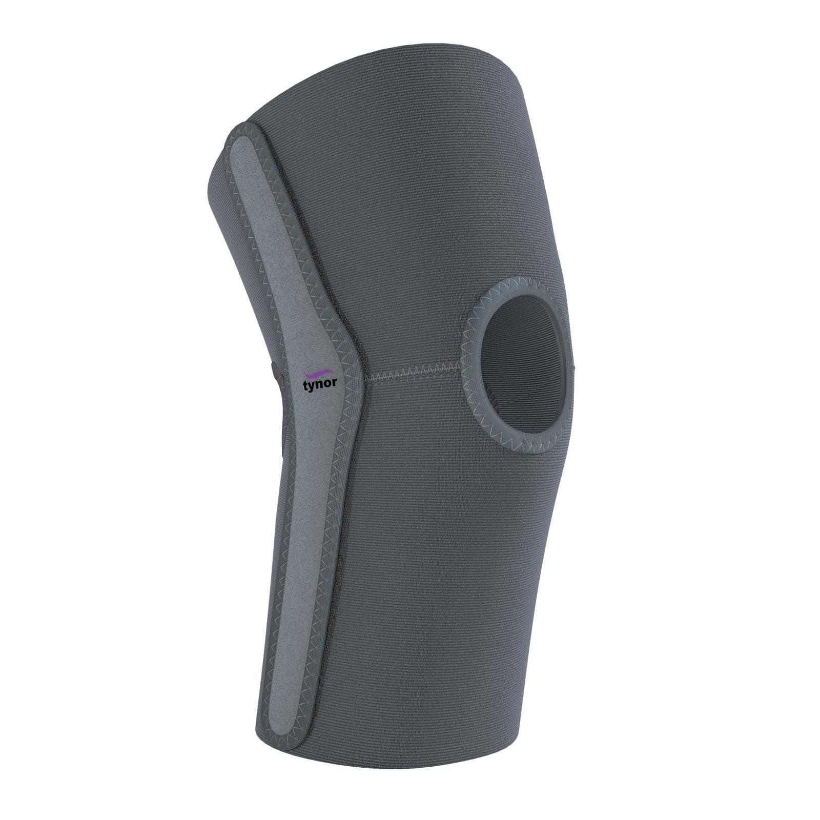 TYNOR Tynor Elastic Knee Support | Compression Sleeve for Knee Pain Relief, Joint Support for Men & Women, Lightweight & Breathable Brace for Sports, Gym, Exercise & Daily Use | Pack of 1 (Grey, Large)