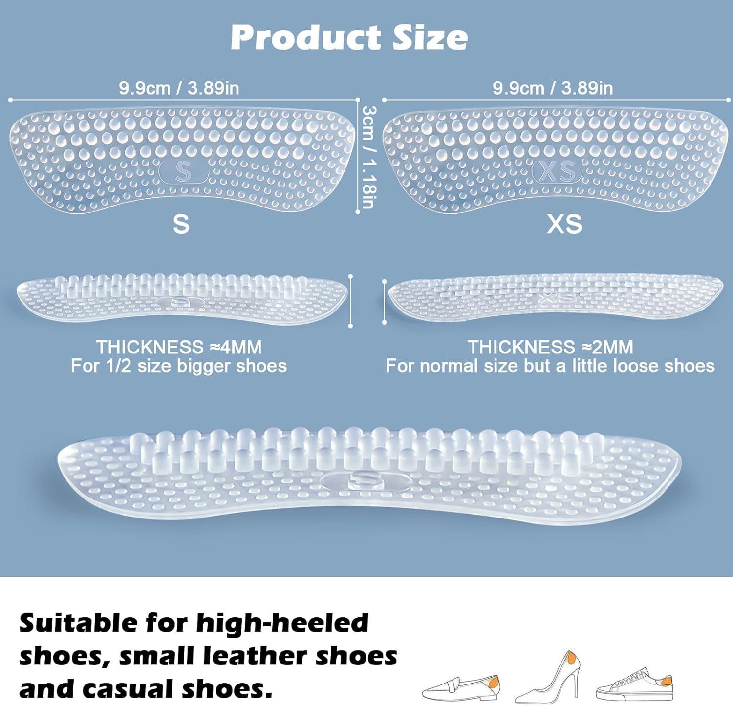 ZSIGNS ZSIGNS 4 Pairs Heel Grips for High Heels, Soft Silicone Shoe Pads for 1/2 Too Big or Loose Shoes, Self-Adhesive Anti-Slip Heel Cushion Pads Inserts Heel Protectors to Prevent Rubbing Blisters