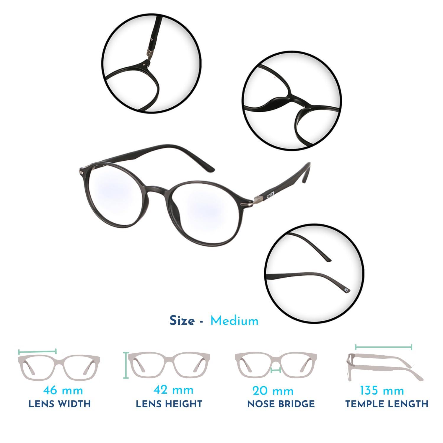 ENRICO ENRICO Bluno Computer Blue Light Blocking Glasses Combo (Pack of 3) | Anti Glare Blue Light Filter Glasses for Eye Protection from Laptop/Mobile Screen | Zero Power Reading Glasses for Men & Women