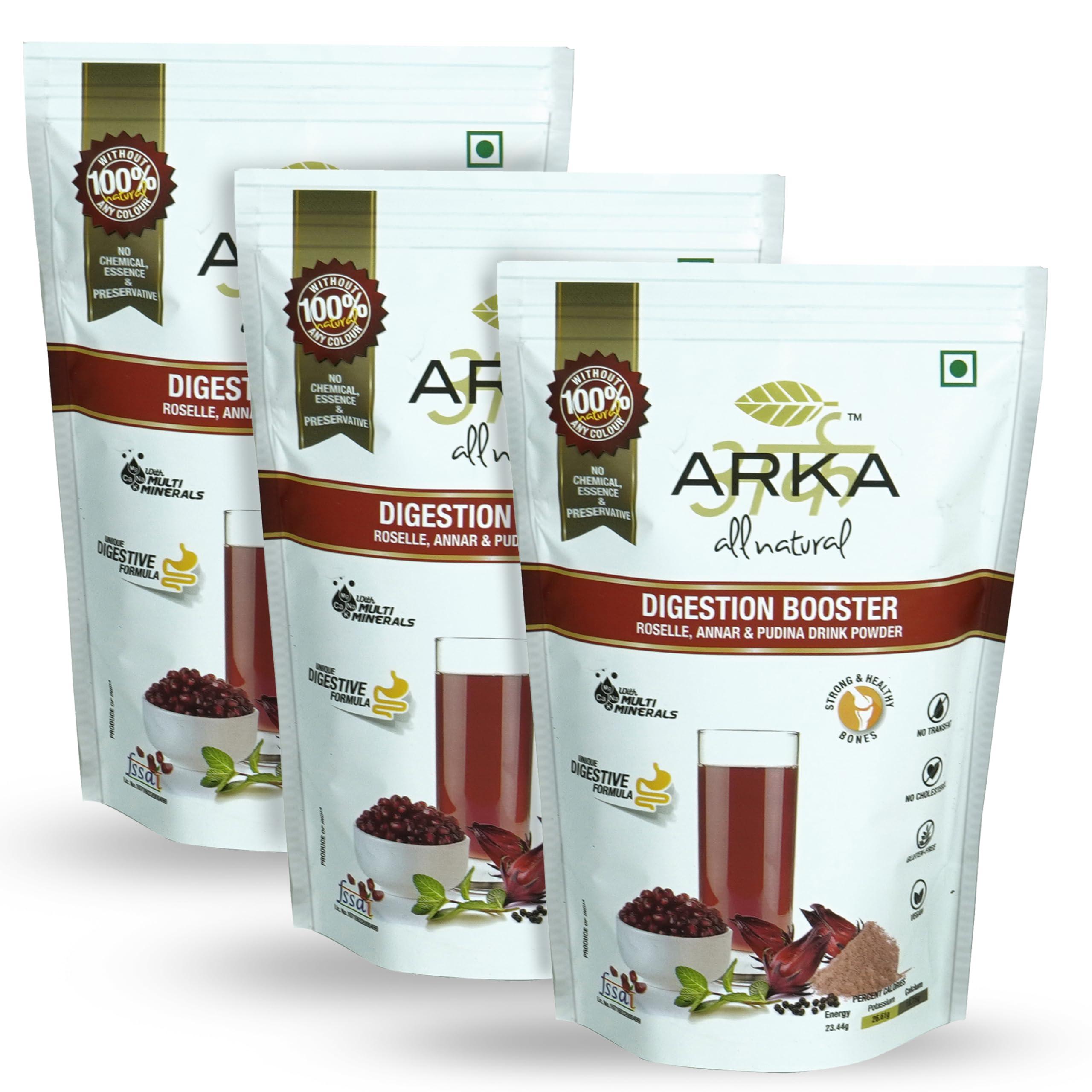 Arka All Natural Arka All Natural 3 Pk Digestion Booster Preservative Free Health & Nutritional Instant Energy Drink Powder Mix - 230gm Each