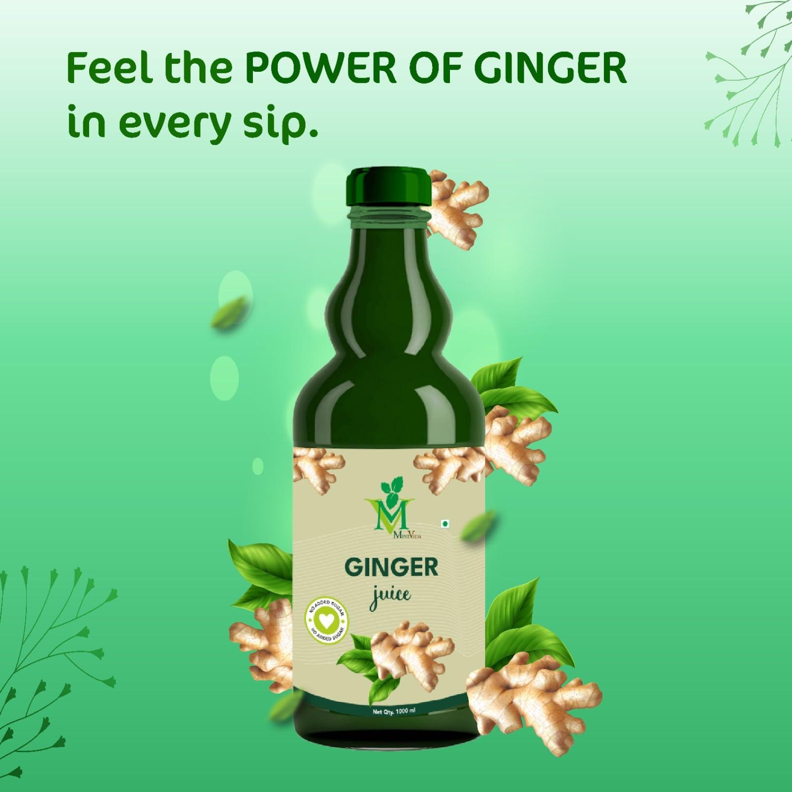 Mint Veda Mint Veda Natural Raw Ginger Juice | Concentrated Ginger Ale Health Drink | Sugar Free With No Added Preservatives Healthy Vegetable Juice Which Boosts Immunity and digestion