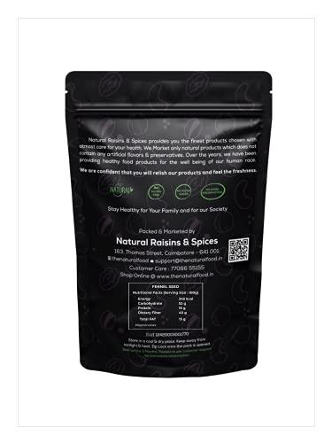 Natural Raisins & Spices Organic Fennel Seeds/Sombu Whole - 250gm | Fresh Saunf Seeds|Organic Indian Whole Spices Sombu by The Natural Food