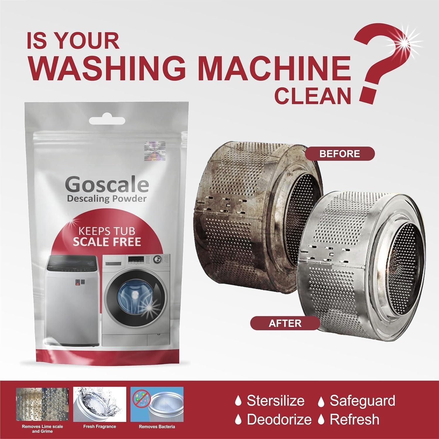 ALOKAH ALOKAH Descale Compatiable For Lg Washing Machine Front Load And Top Load, Cleaning Powder, Descaling Powder, Drum Cleaner 100 G (Pack Of 4)