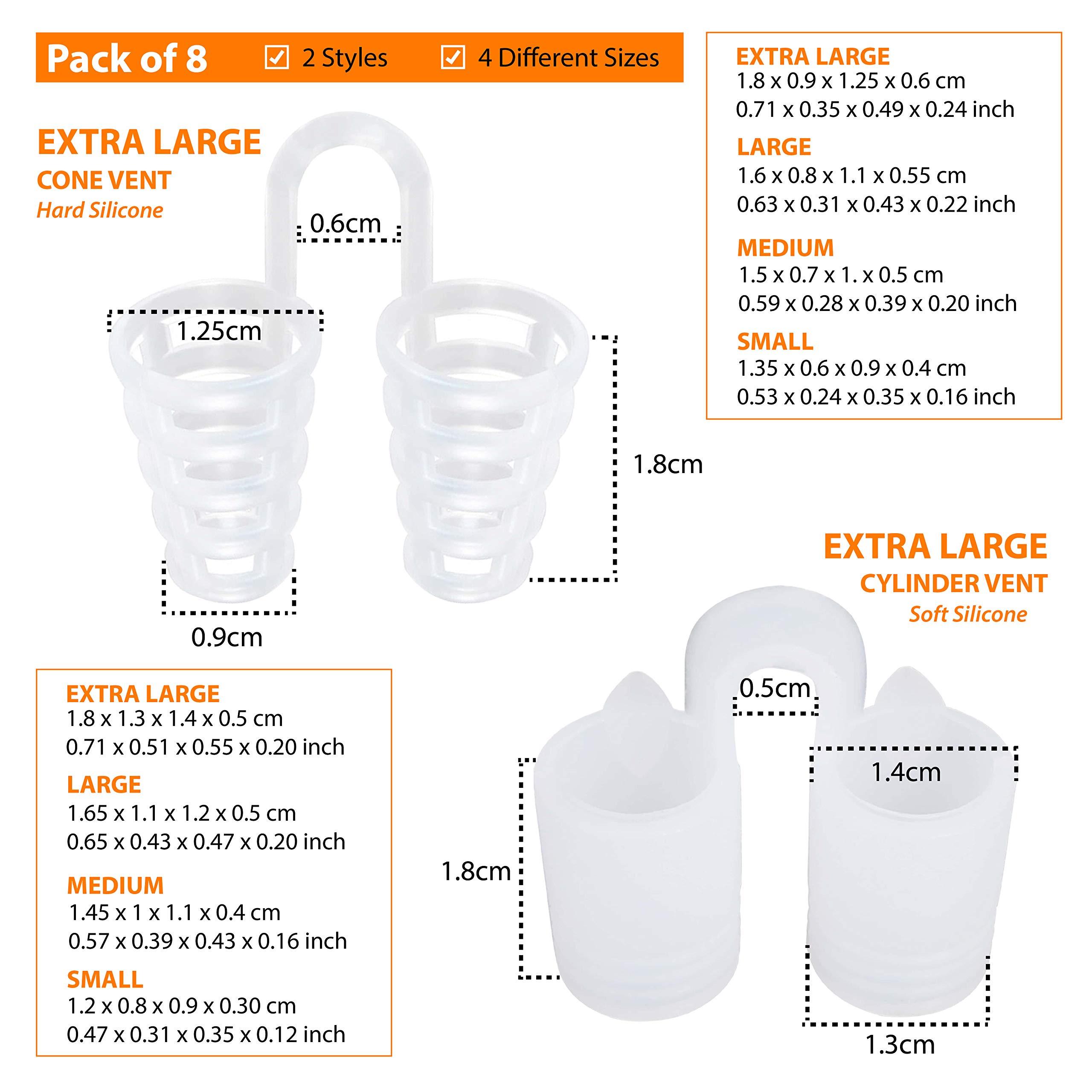 Mobi Lock Mobi Lock Nose Vent Sinus Relief Dilator (Pack Of 8 Various Sizes) - A Simple Solution For Nasal Snorers - Reusable Snoring Device To Enjoy A Peaceful Night\'S Sleep - By Mobi Lock