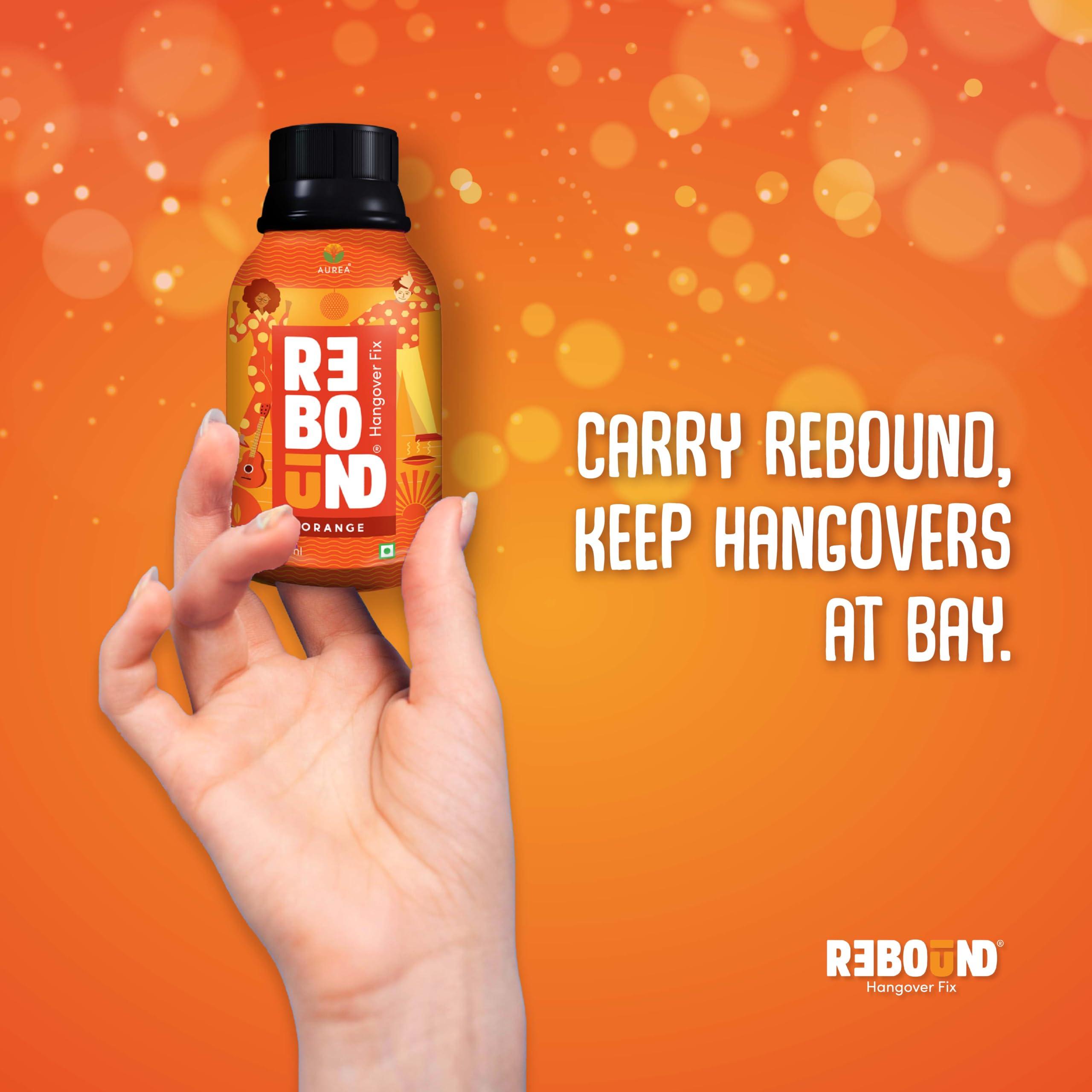 Rebound Rebound Orange Flavor Pack Of 6 - Clinically Proven Anti- Hangover Drink | 100% Safe & Vegan | Made With Natural Ingredients | Hangover Free Wake Up Next Day | Pocket Friendly | No Side Effects