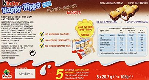 Kinder Kinder Happy Hippo Milk & Cocoa Cream - 5 Biscuits 103g