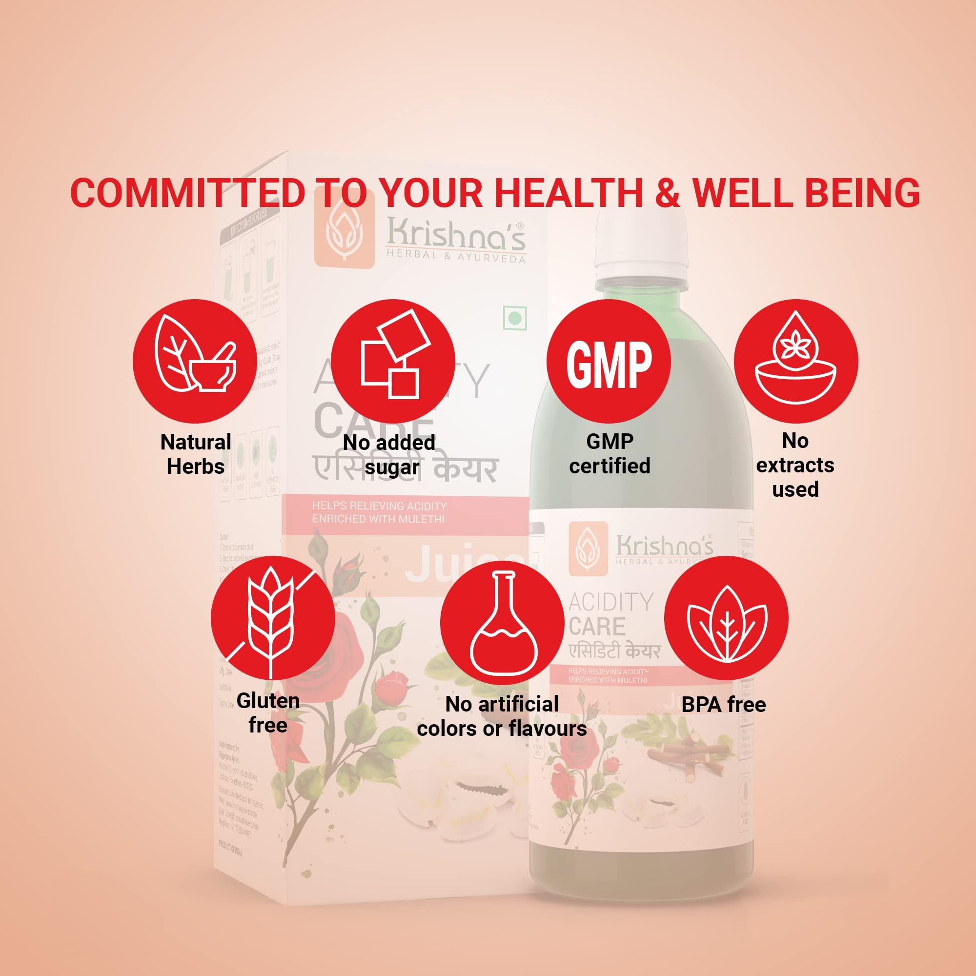 KRISHNA'S HERBAL & AYURVEDA KRISHNA\'S HERBAL & AYURVEDA Acidity Care Juice -1000 Ml(Pack Of 1) Provides Relief From Acidity & Bloating