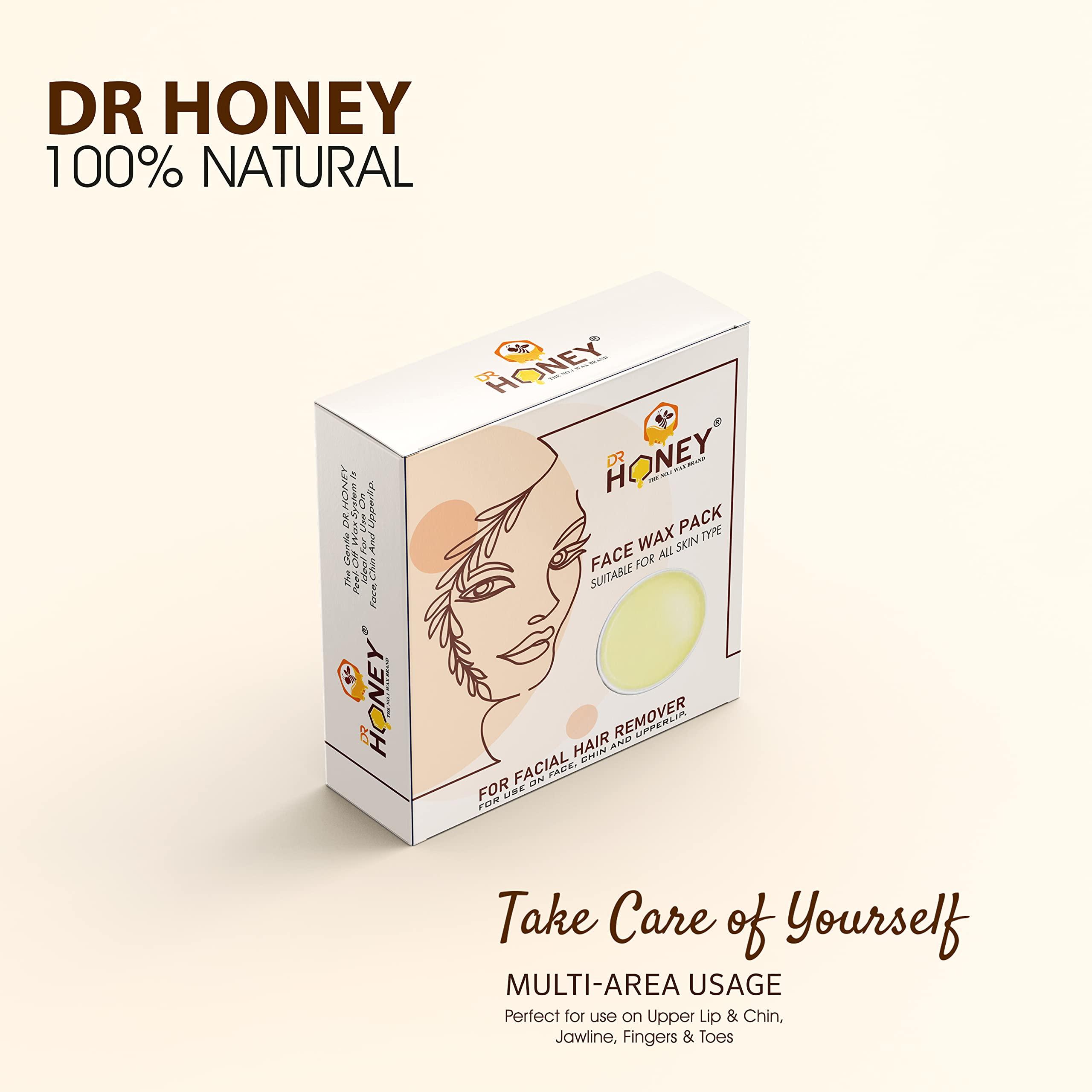 DR HONEY DR HONEY white chocolate face wax 80 gram suitable for all skin type for use on face chin and upper lip peel of wax