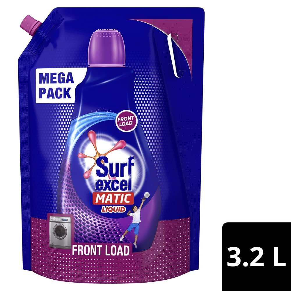 Surf Excel Surf Excel Matic Front Load Liquid Detergent 3.2 L Refill, Designed for Tough Stain Removal on Laundry in Washing Machines - Mega Pack & Surf Excel Easy Wash Detergent Powder, 5 Kg