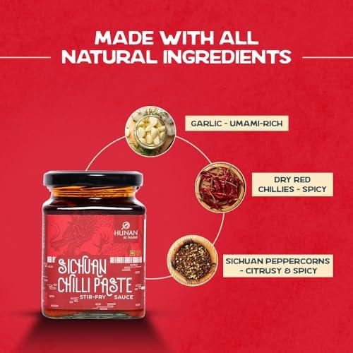 Hunan at Home HUNAN AT HOME Schezwan, Sichuan, Szechuan 250 Gm Hunan Stir Fry Sauce, No Msg, No Artificial Items, Chinese Cooking, 100% Vegetarian, Enhances All Dishes And Increases Depth In Flavour