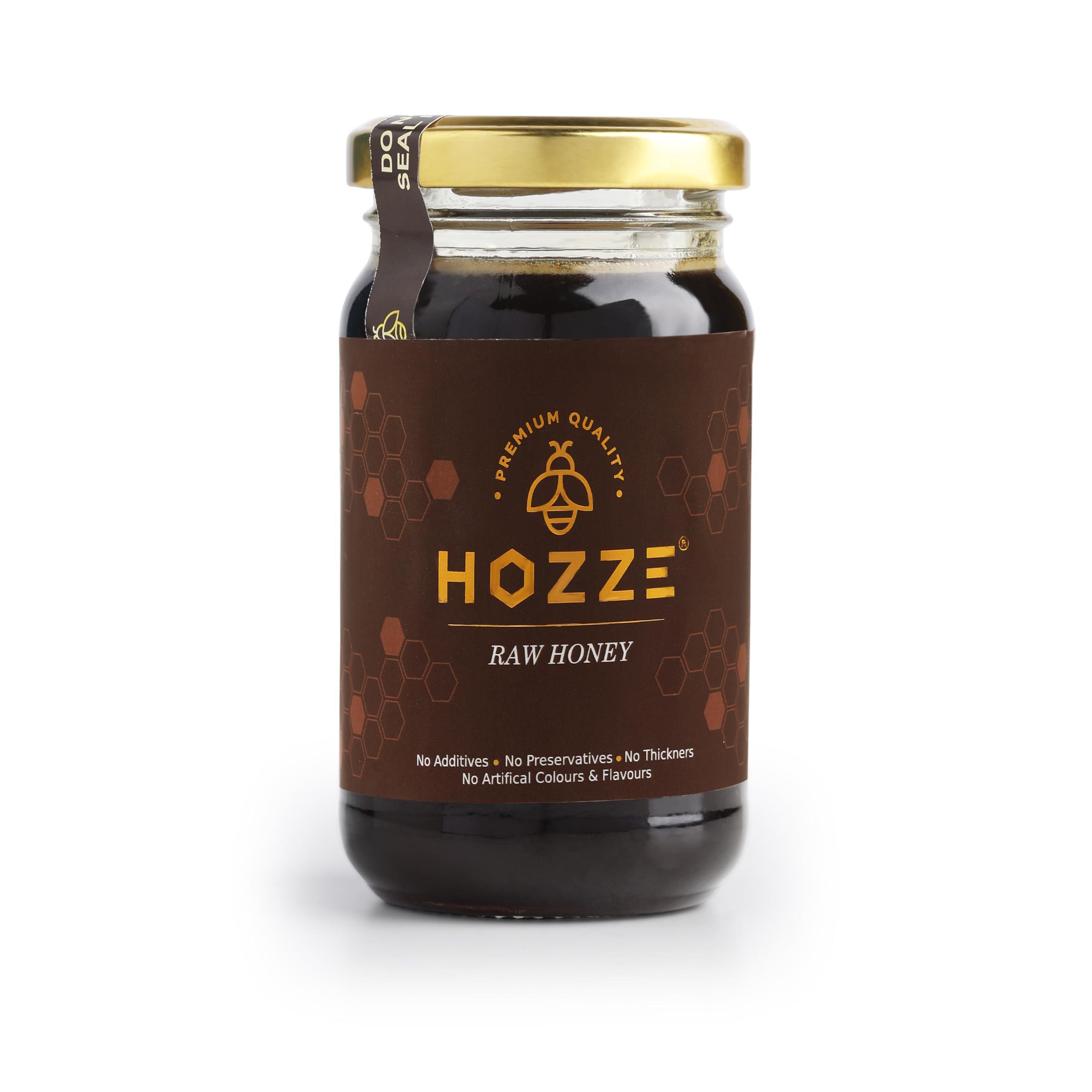Hozze Hozze Raw Honey - 100% Pure Honey, Natural Honey, Zero Adulteration, No Additive, No Preservative, No Thickness, No Artificial Colour & Flavour - 250 Gram (Pack of 1)