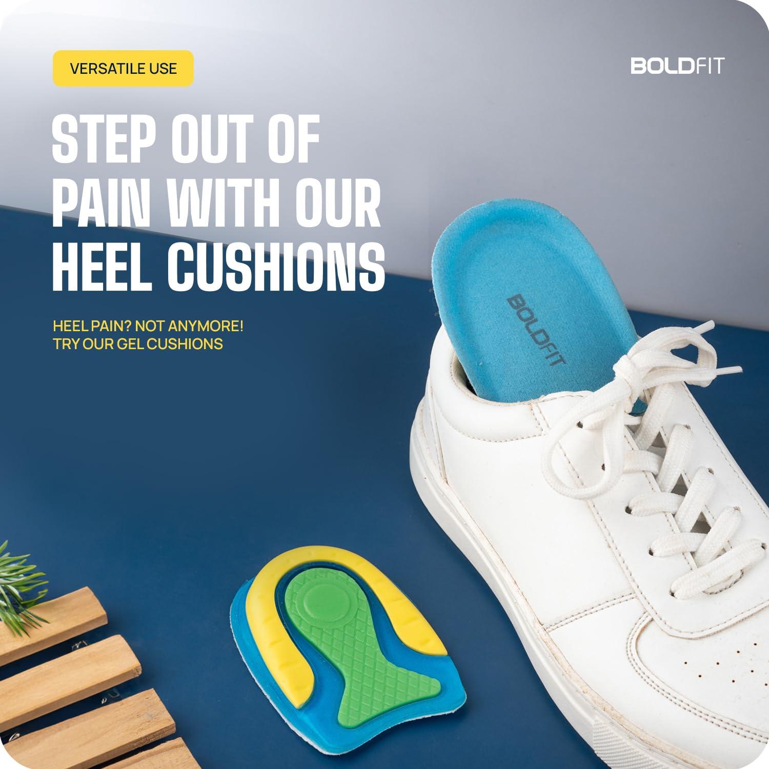 Boldfit Boldfit Heel Pad For Heel Pain For Women & Men insole for shoes men Heel Pads For Women shoes Heel Pads For Shoes insole for shoes women Heel Pads For Men Orthopedic Heel Pads for Pain UK 8-12- Blue