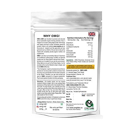 OMG LABS WHEY ALPHA 95% PROTEIN PINEAPPLE 200g (Per serving size of 33gm, contains 31.3gm protein, 10gm BCAA, 6gm Glutamic Acid)