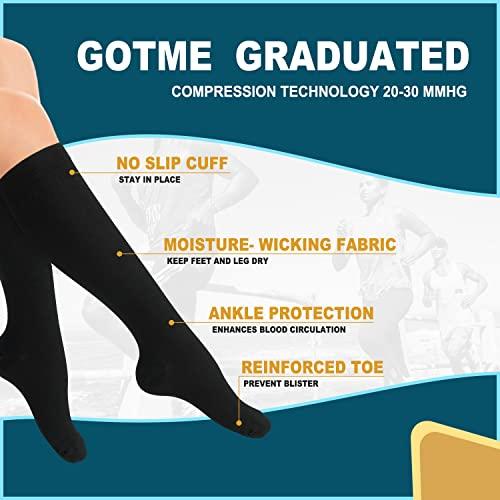 Iseasoo Iseasoo 6 Pairs Compression Socks for Women & Men Circulation,20-30 mmHg Nursing Socks Best for Running,Athletic,Hiking,Travel(Small/Medium)