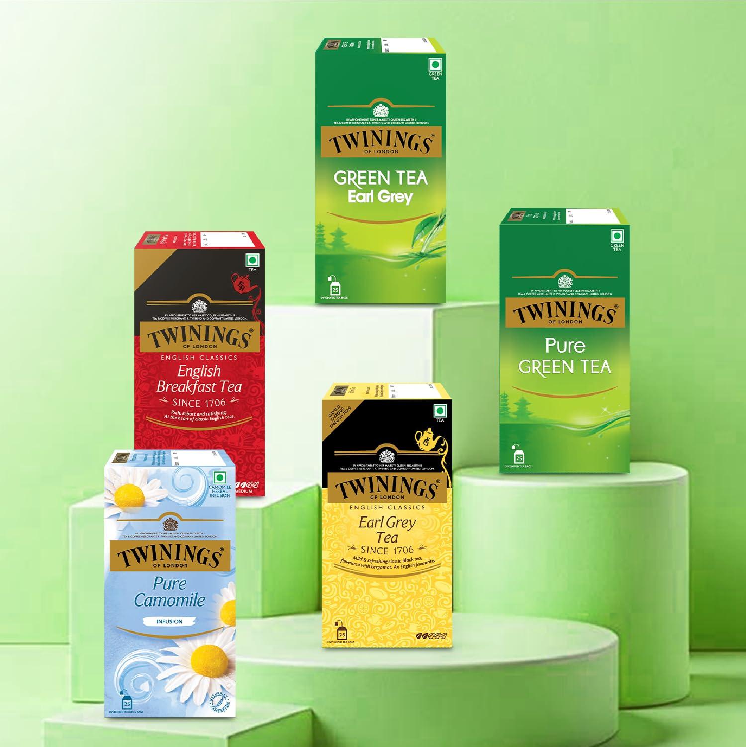 Twinings Twinings Green Tea Earl Grey, 25 Teabags, Green Tea, Delicate Citrus, Bright & Perky