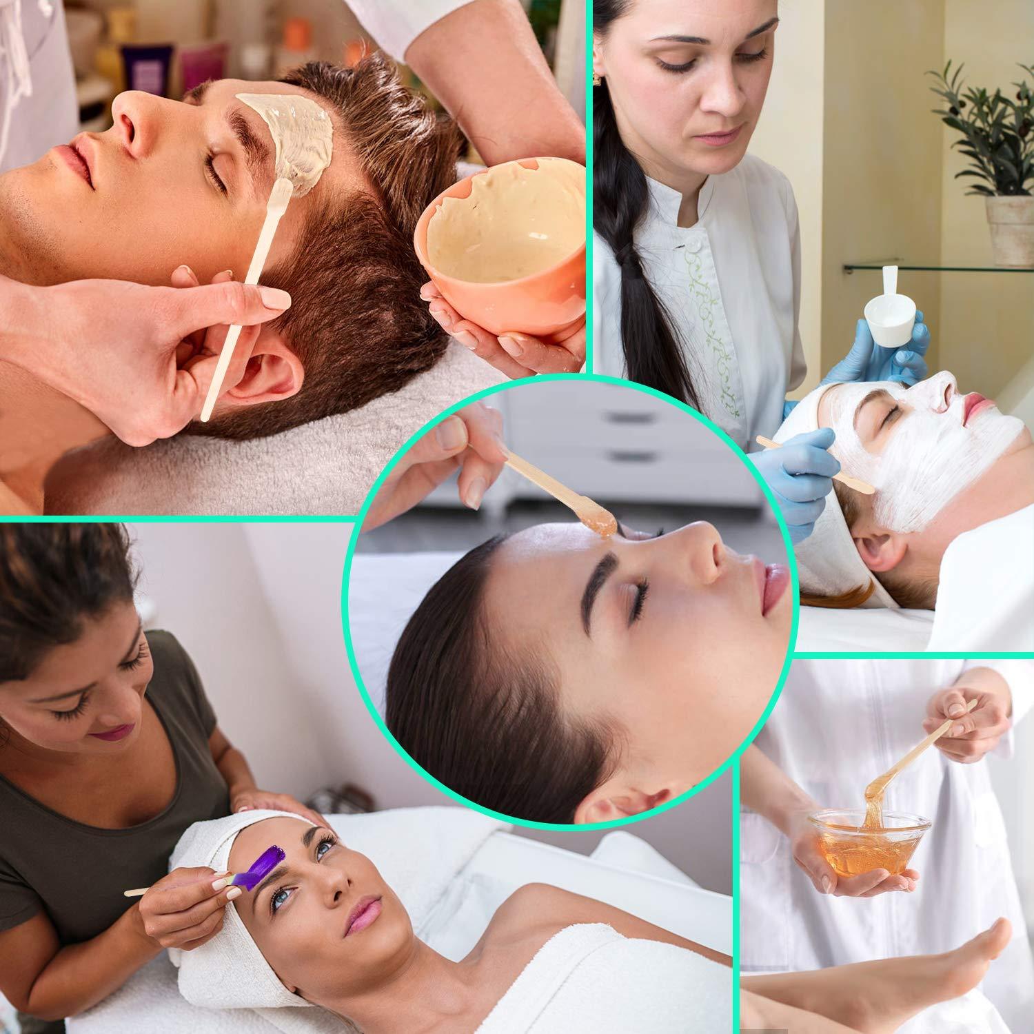 JANYUN 200 Pcs Wax Sticks, Skinny Wax Sticks, Eyebrow Wax Applicator Sticks Applicator Face and Eyebrows Hair Removal Stick