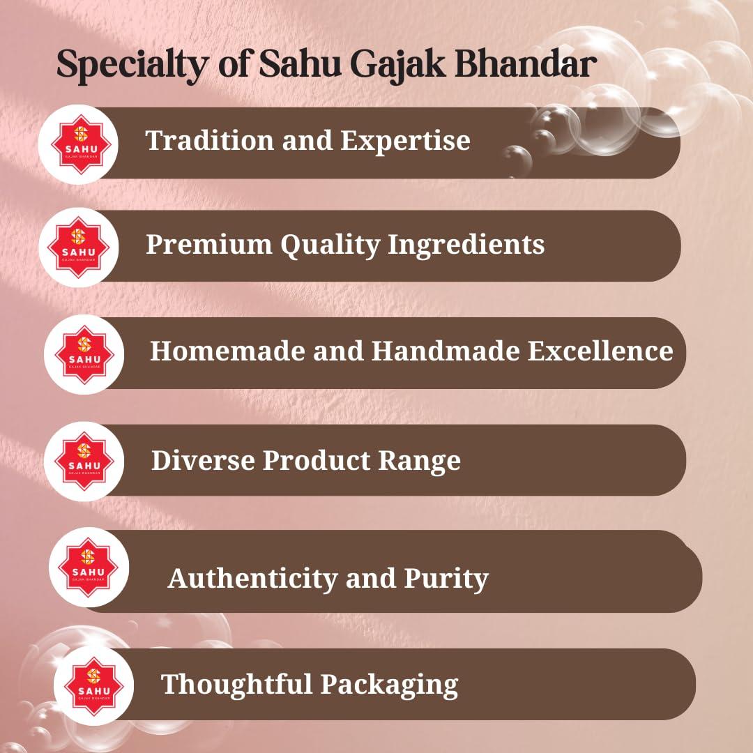 SAHU GAJAK BHANDAR SAHU GAJAK BHANDAR Dry Fruit Sugar Gajak 500 Gram | Kaju Gajjak | Gachak | Gazzak | Ghachak | Til Sweets | Indian Mithai | No Added Preservatives And Colours