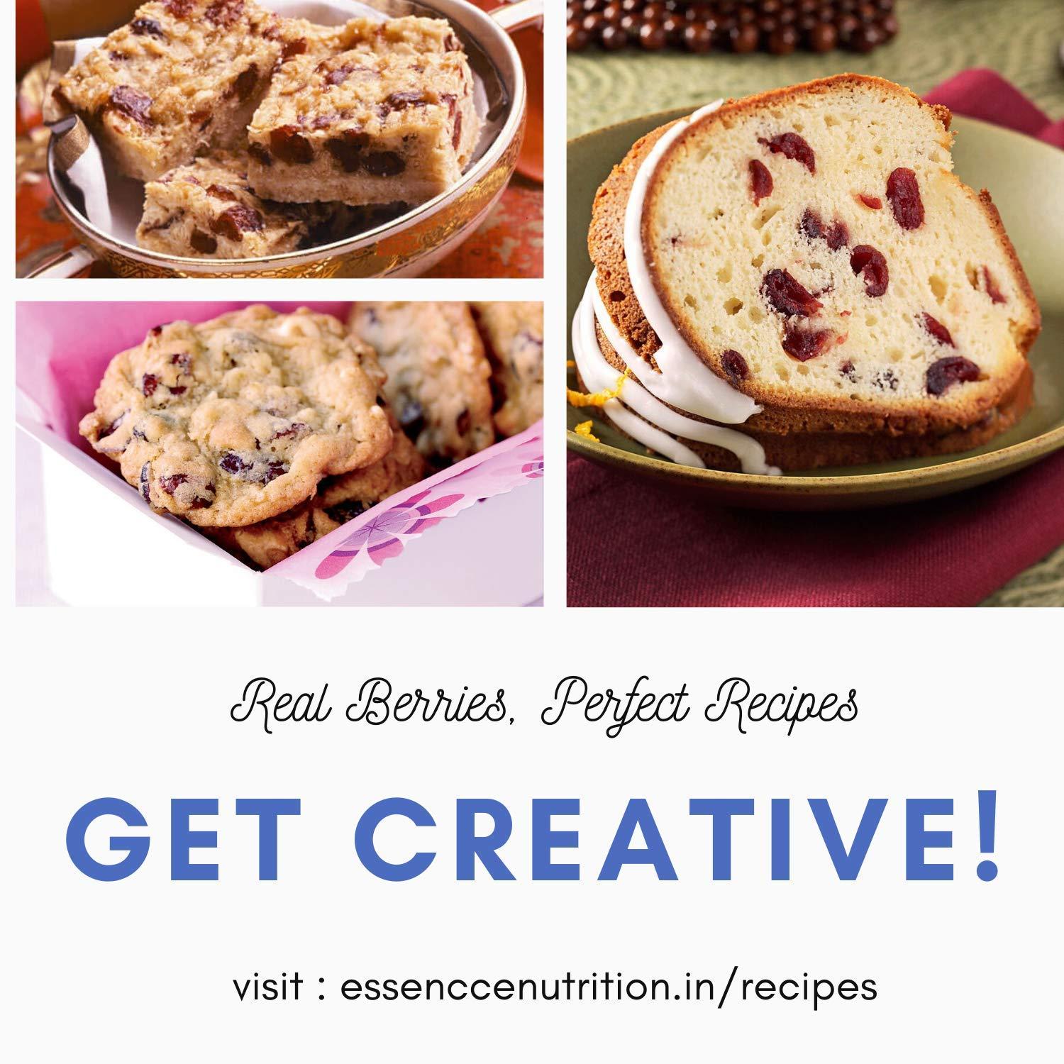 Essence Nutrition Essence Nutrition Whole Dried Cranberries (250 Grams) - Gluten Free, Unsulphured [ Imported From Canada ] - Cranberry Dry Fruit Without Sugar