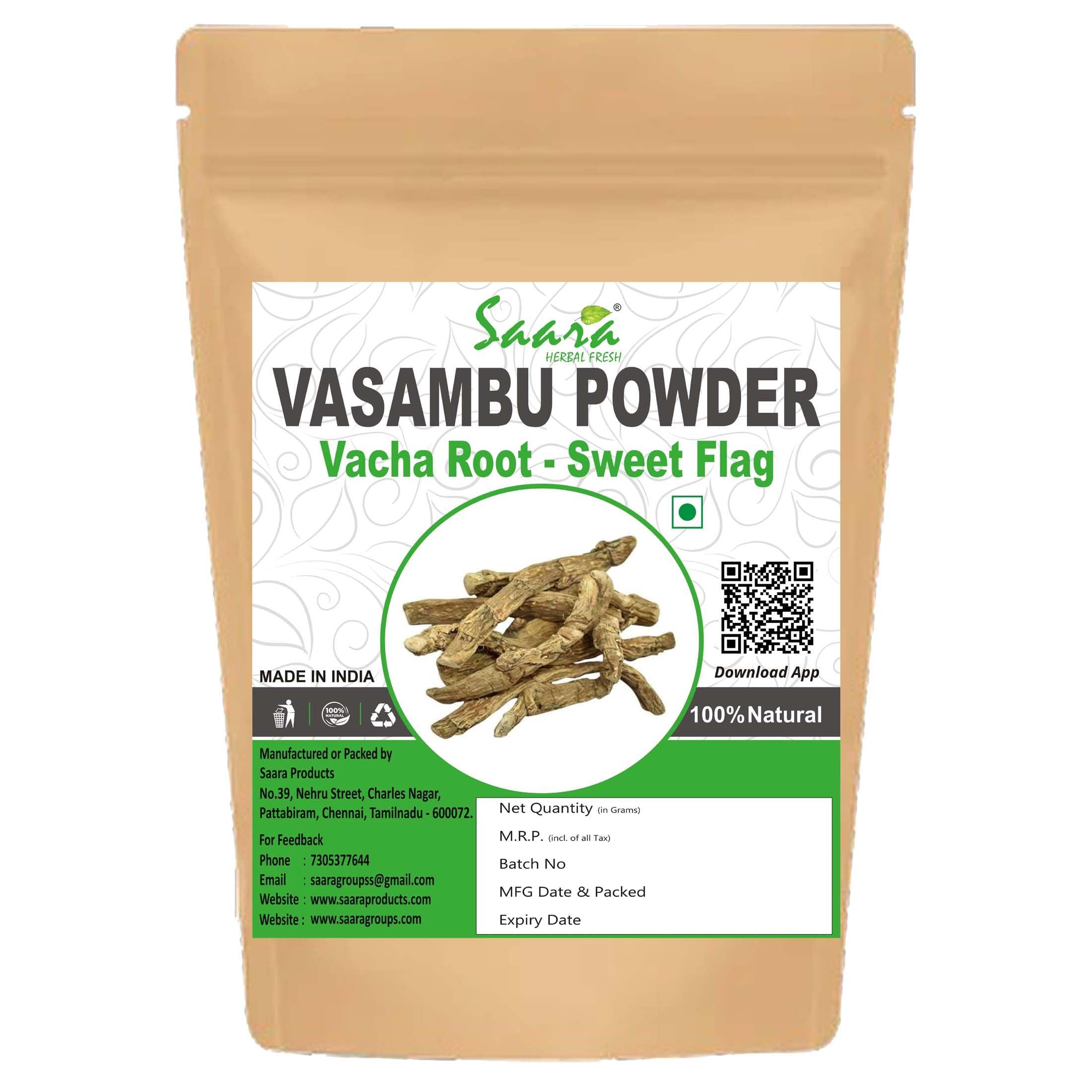 SAARA SAARA HERBAL FRESH Vasambu Powder,200g,Vacha Powder, Acorus Calamus, Sweet Flag powder,Vayambu powder,(Pack of 2 X 100g)