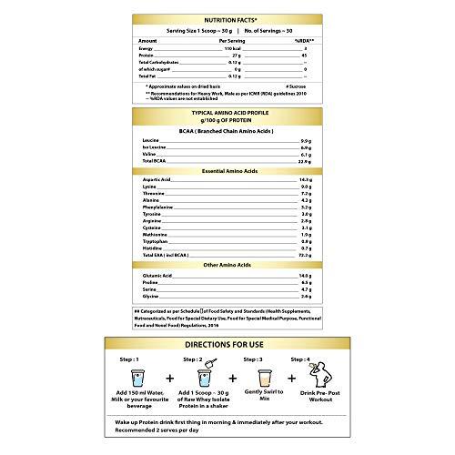 Six Pack Nutrition Six Pack Nutrition Raw Whey Protein Isolate 90% - 27 g Protein, 6 g BCAA, 12 g EAA's Per Serving, 30 Servings 908 g / 2 lbs