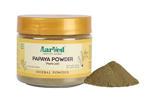 AarVed AarVed Papaya Leaf Powder (Carica Papaya/Papita leaves) - 200gms ? for Healthy Platelets Count & Immunity | Herbal Supplement for Digestion & Improves Intestinal Function