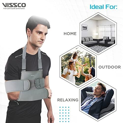 Vissco Vissco Shoulder Immobilizer, Shoulder Support for Shoulder Dislocation, Joint injuries, Pain Relief Belt, Support Brace, Pain Reliever for Rotator cuff injury, Post paralysis - Large (Grey)