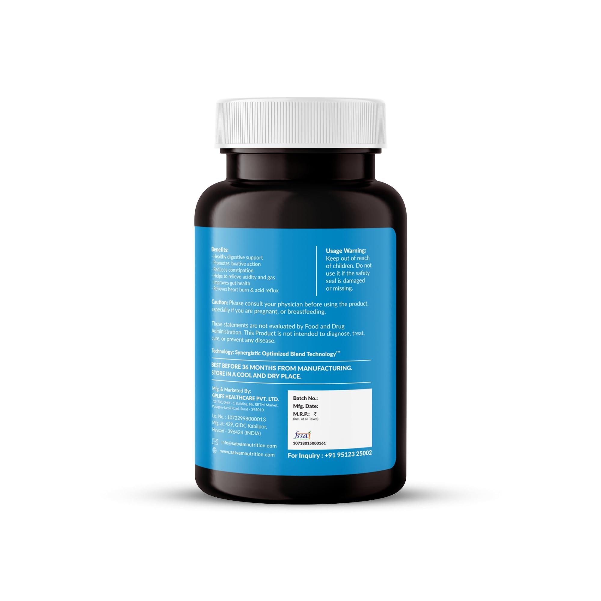 N Satvam. N Satvam Digestive Support- Dietary Supplement | Rich in Hirda, Isabgol | Provides Digestive Support | Relives Acidity and Gas | Suitable for Men and Women-(60 Veg Tablets) Pack of 1