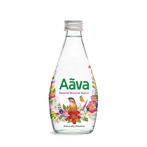 AAVA Aava Natural Mineral Water 250 ml Glass Bottle (Naturally Alkaline ; Origin Aravalli Range; pH 8+; Natural Fortified with Calcium and Magnesium) (Pack of 8)