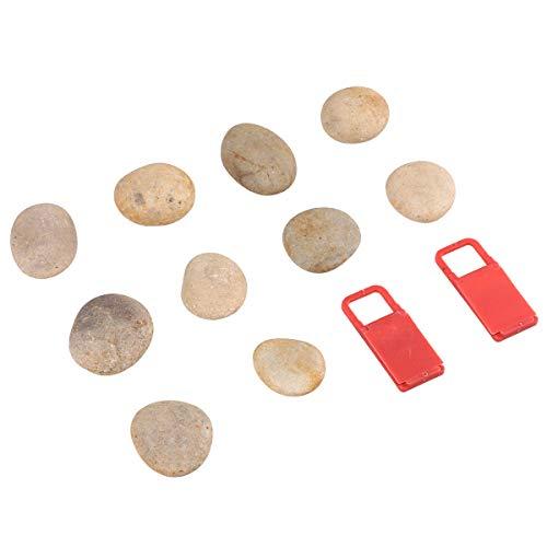 HEALLILY 1 Set/ 10 Pcs Children DIY Drawing Stone Graffiti Rocks Stones Creative Natural Pebbles with 1 Pc Bracket for Home School Practice (3-4CM, Random Style)