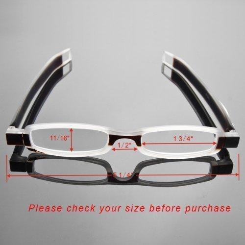 ID ID 360 Rotating Tube Pen Clip Folding Reading Glasses (Black & Assorted Colors) (+1.00, Black & Assorted)