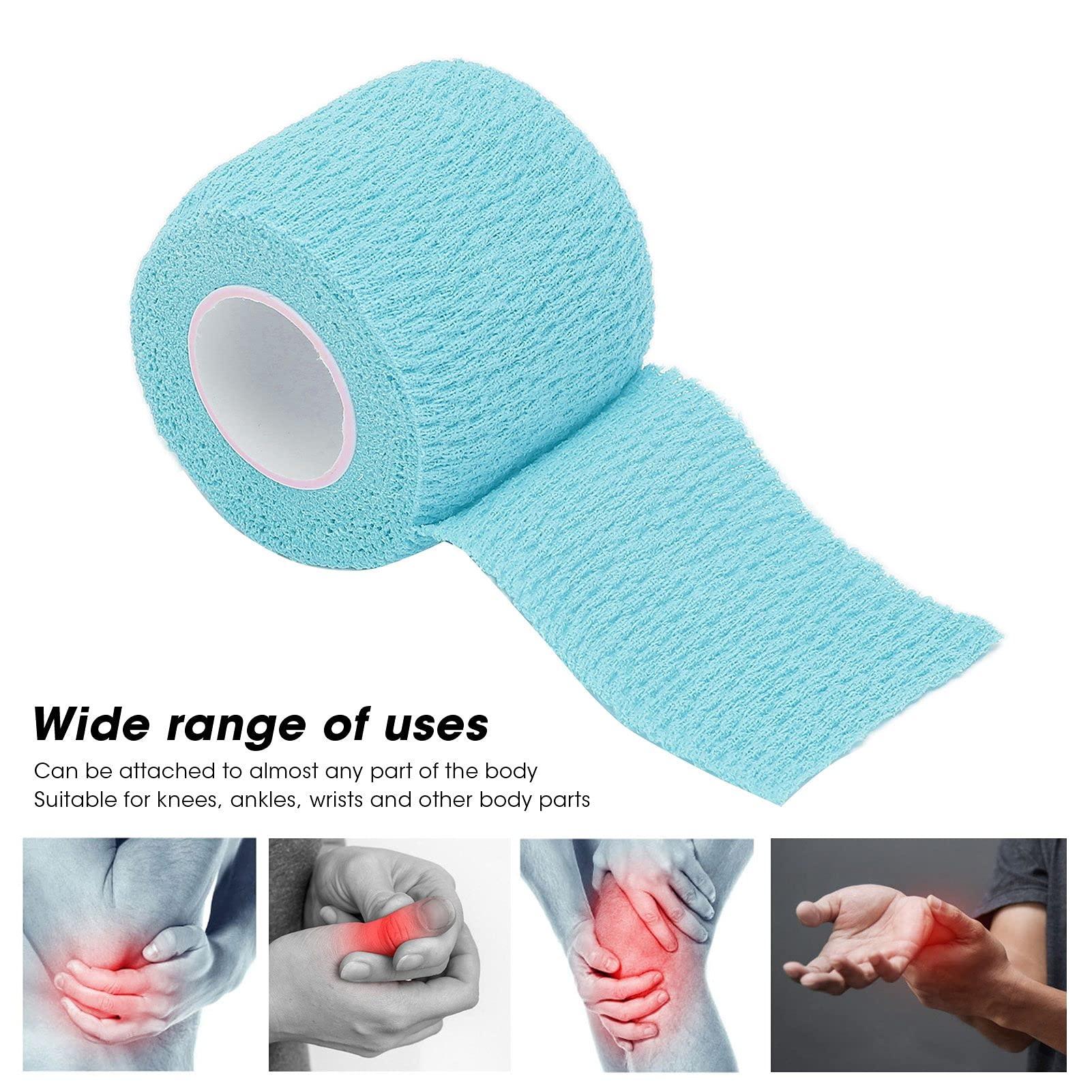 Sojare Elastic Self Adherent Bandage, Reduce Swelling Thin Adhesive Wrap Tape for Wrist for Ankle(blue)