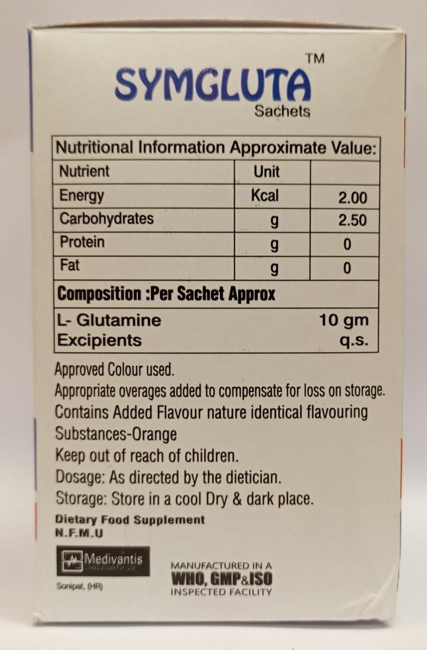 SYMBION LIFE SCIENCE Symgluta L-Glutamine 10gm Sachets (Pack of 10 sachets)