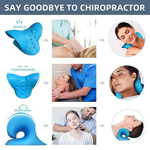 Clefairy Clefairy Neck and Shoulder Relaxer, Cervical Traction Device for TMJ Pain Relief and Cervical Spine Alignment, Chiropractic Pillow Neck Stretcher(Multi)