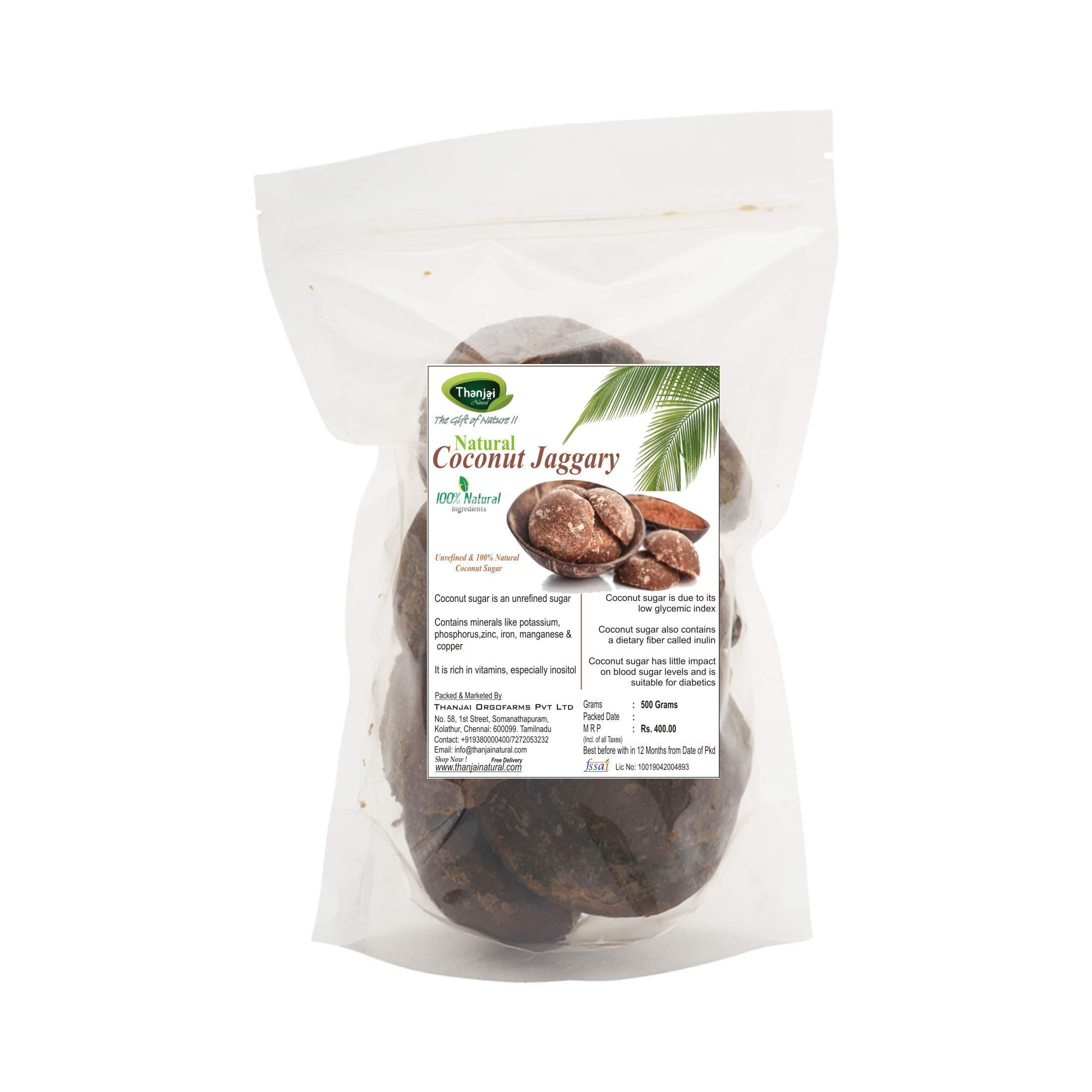 Thanjai Natural Thanjai Natural's 500g Coconut Jaggery Pure Organic Traditional Method Made 100% Natural