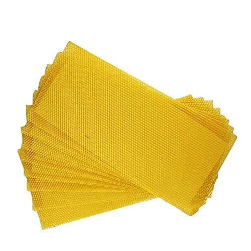 Lifestyle Helpmate Lifestyle Helpmate Bee Honey Sheets AC/DC Beeswax Honeycomb Sheets Wax Foundation Beekeeping Beeswax Sheet Bee Nest Foundation Wax Sheet Beehive Bed Hive (Sheet-20) 20-Piece