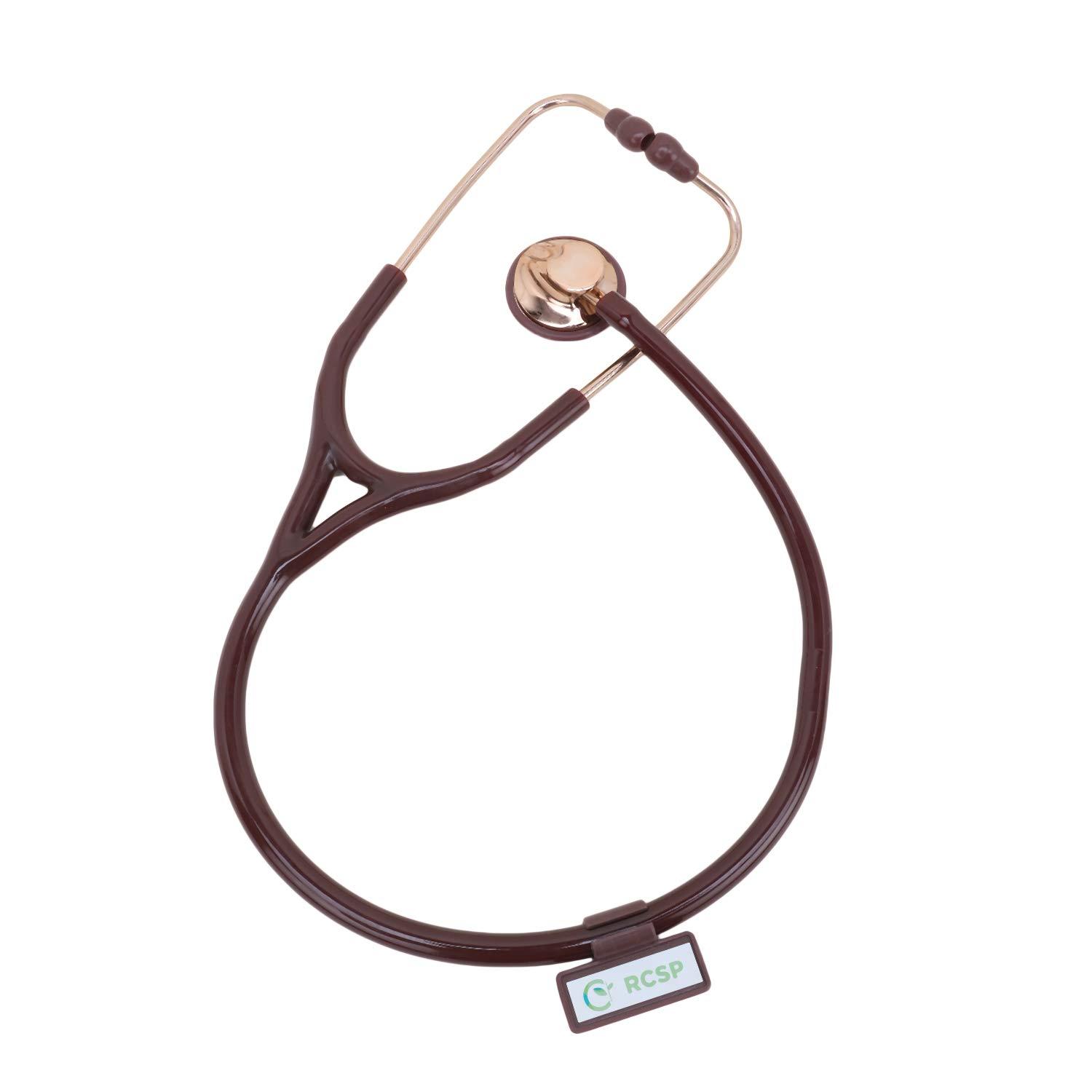RCSP RCSP Cardiology stethoscope for docotor \'s and medical student Rose Gold Color Single Head Brass (CHOCOLATE)
