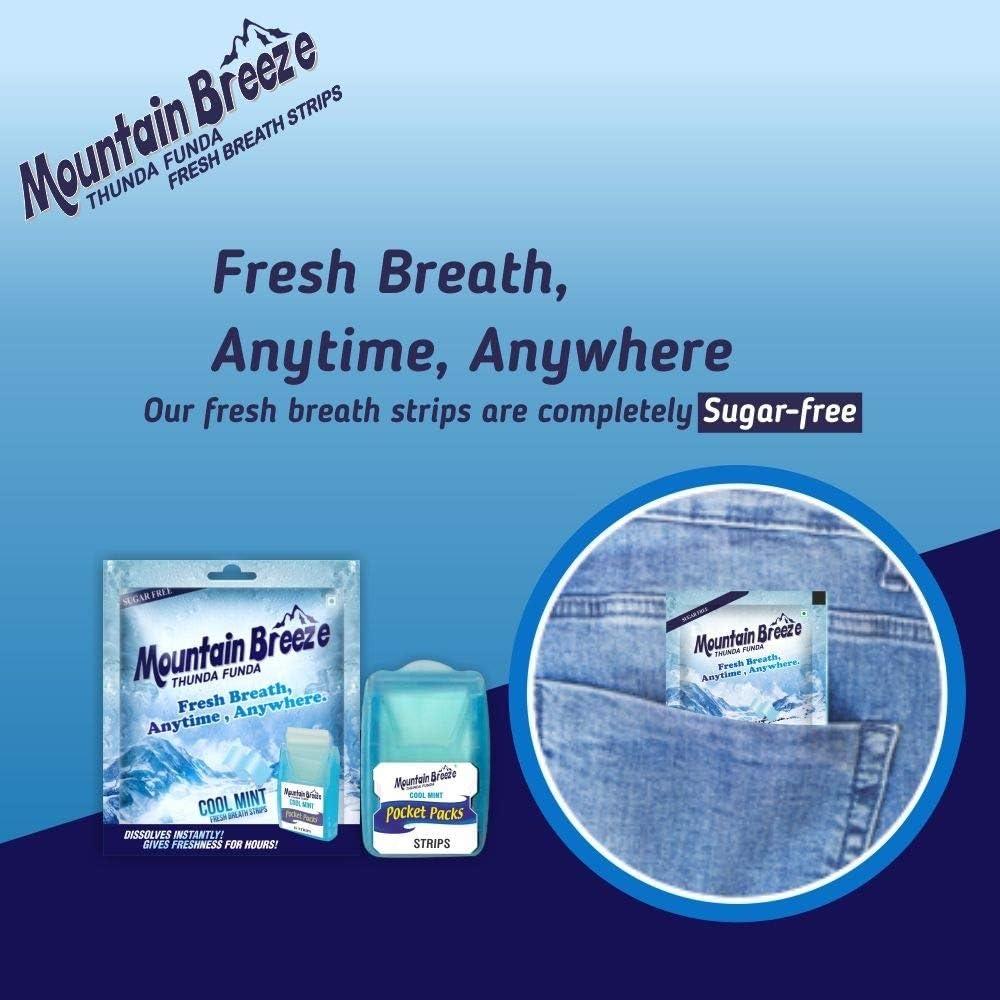 Mountain Breeze Mountain Breeze Oral Hygiene Mouth Freshener Sugar Free Coolmint Flavoured Breath Strips (18 Strips each Cassatte) - Pack of 1(12 Cassette).