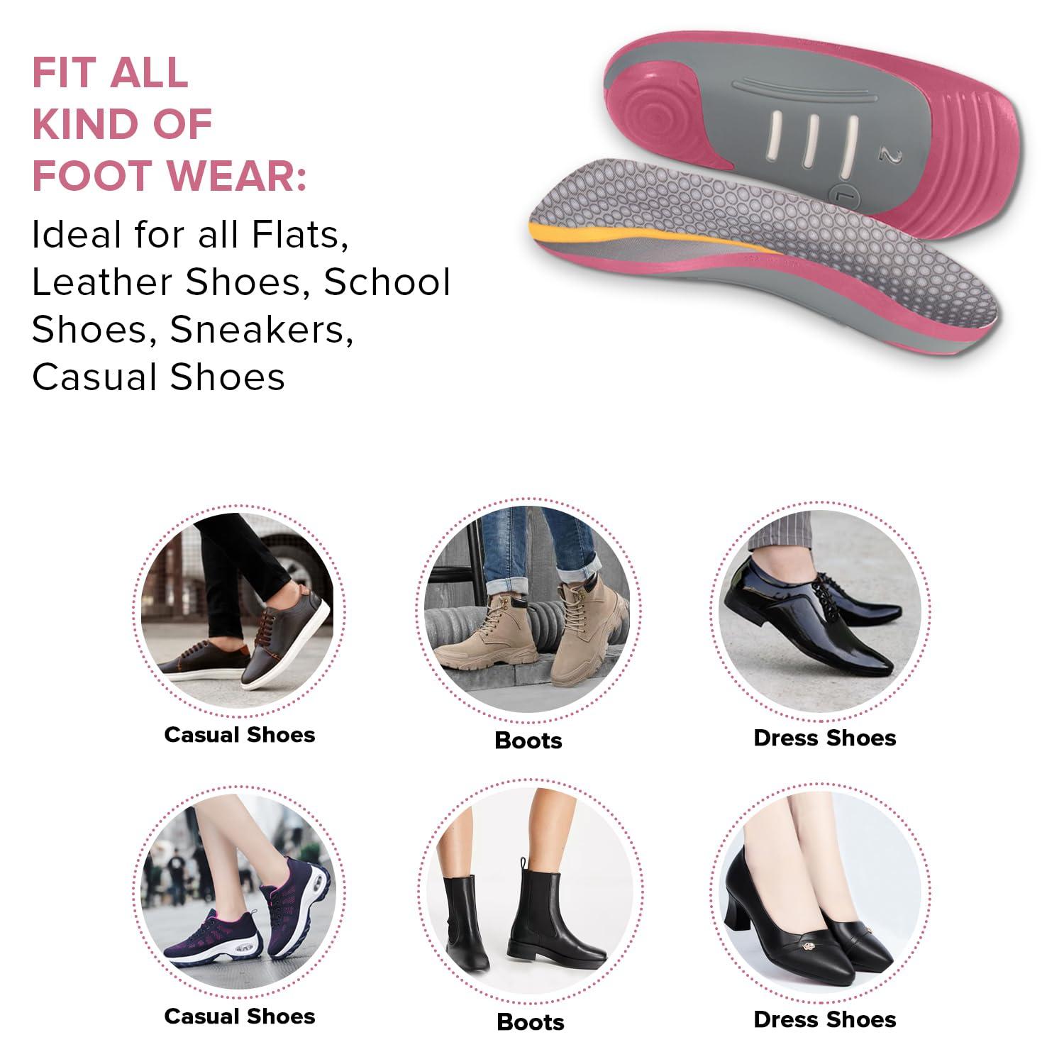 Dr Foot Dr Foot | Insole for Shoes Men | Arch Support for Flat Feet | Flat Feet Arch Support Insole | Shoe Insole | Gel Insoles for Men | Plantar Fasciitis | Arthritis Pain Relief Product | Orthotics | Medium