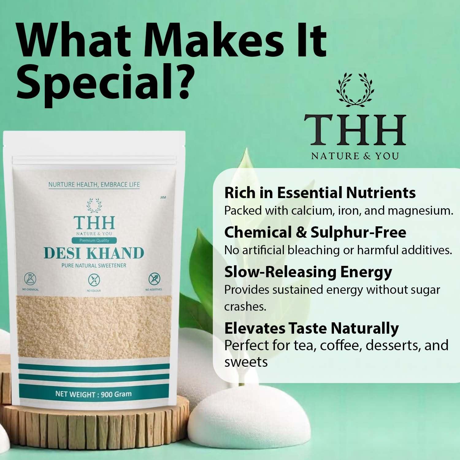 THH THH Desi Khand || Khandsari Sugar || Khaand || 1kg x 5 (5kg)