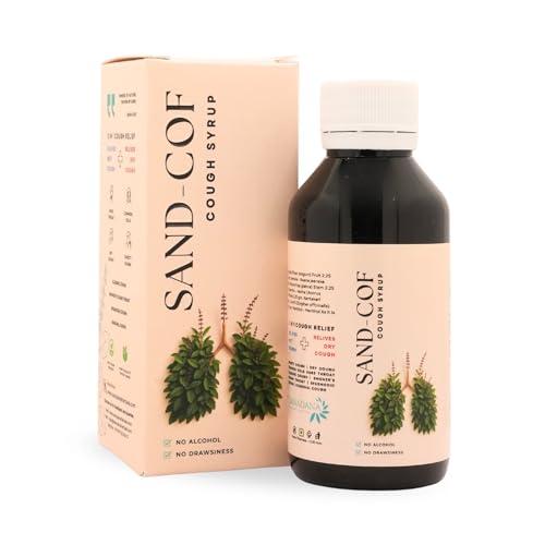 SAND COF Sand Cof Cough Syrup With Goodness of Chukku, Aymodakam, Thippali, Adalodakam, Kurumulaku & Tulsi, Ayurvedic Cough Reliever, (100ml - Pack of 2)