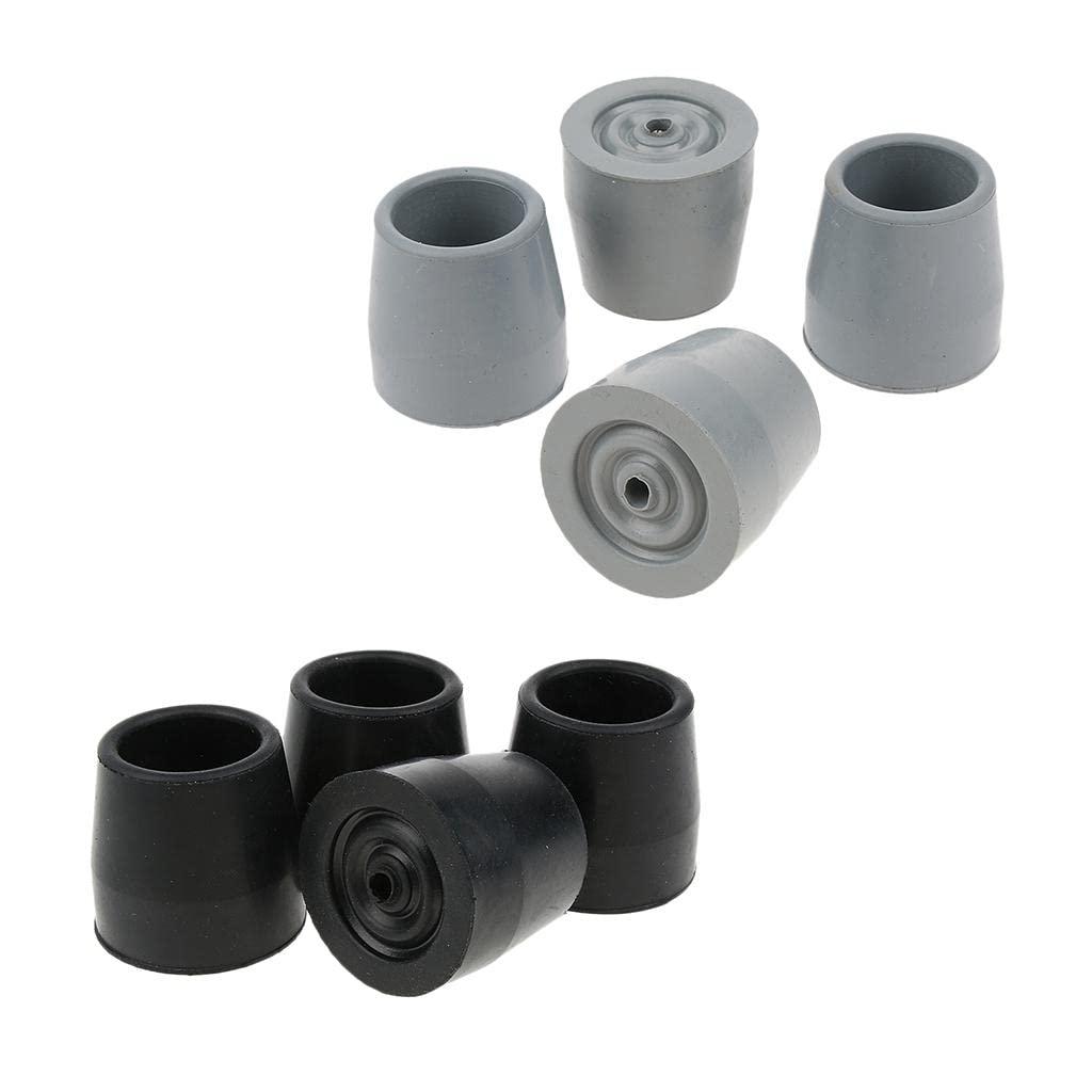 NavaFresh Basics LOSA 4 Pieces Walking Stick Ferrule Rubber Crutch Tips Bottom End Protector Black