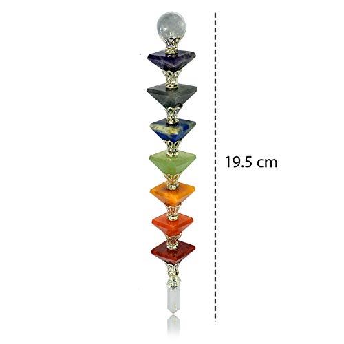 Reiki Crystal Products Reiki Crystal Products Natural 7 Chakra Healing Wand for Reiki Healing and Crystal Healing Stone Wends (Color : Multi)