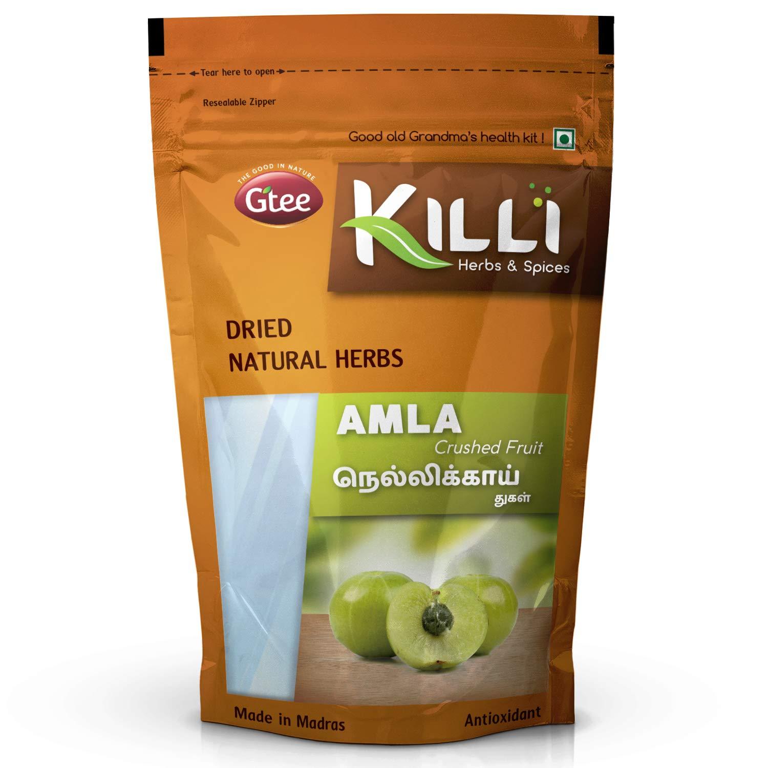 KILLI KILLI Amla | Nellikai | Usirikaya | Amalaki Fruit Crushed, 100g (Pack of 2)